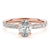 Single Row For Oval Center Engagement Ring (51151-E)