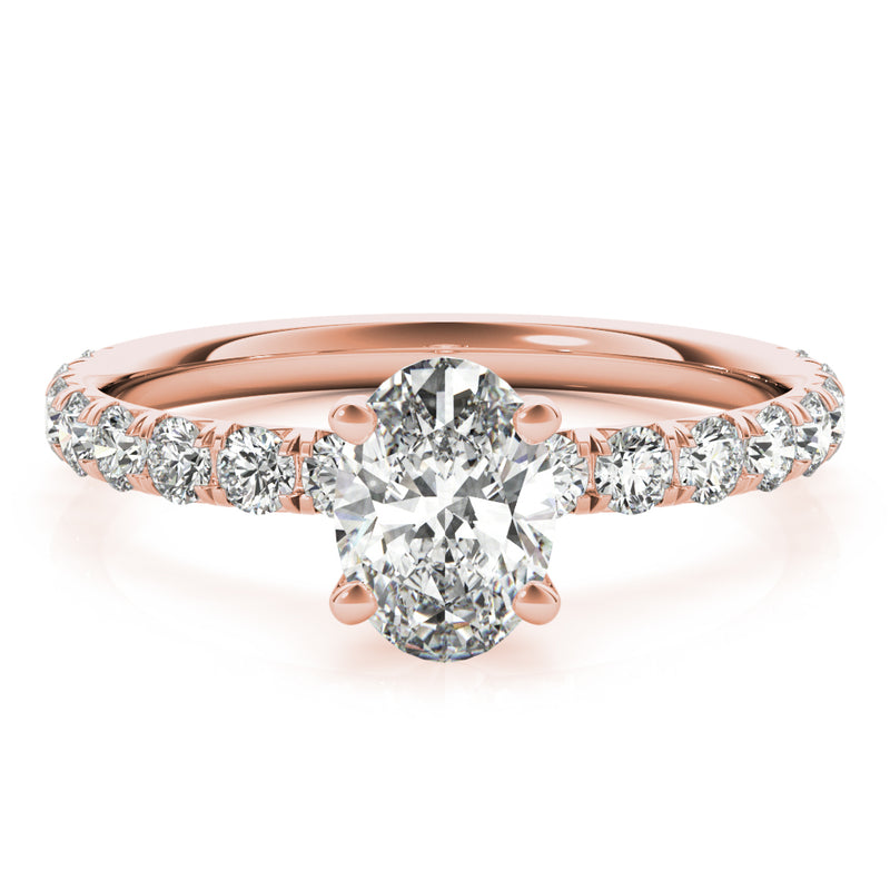 Single Row For Oval Center Engagement Ring (51151-E)