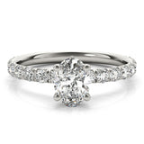 Single Row For Oval Center Engagement Ring (51151-E)