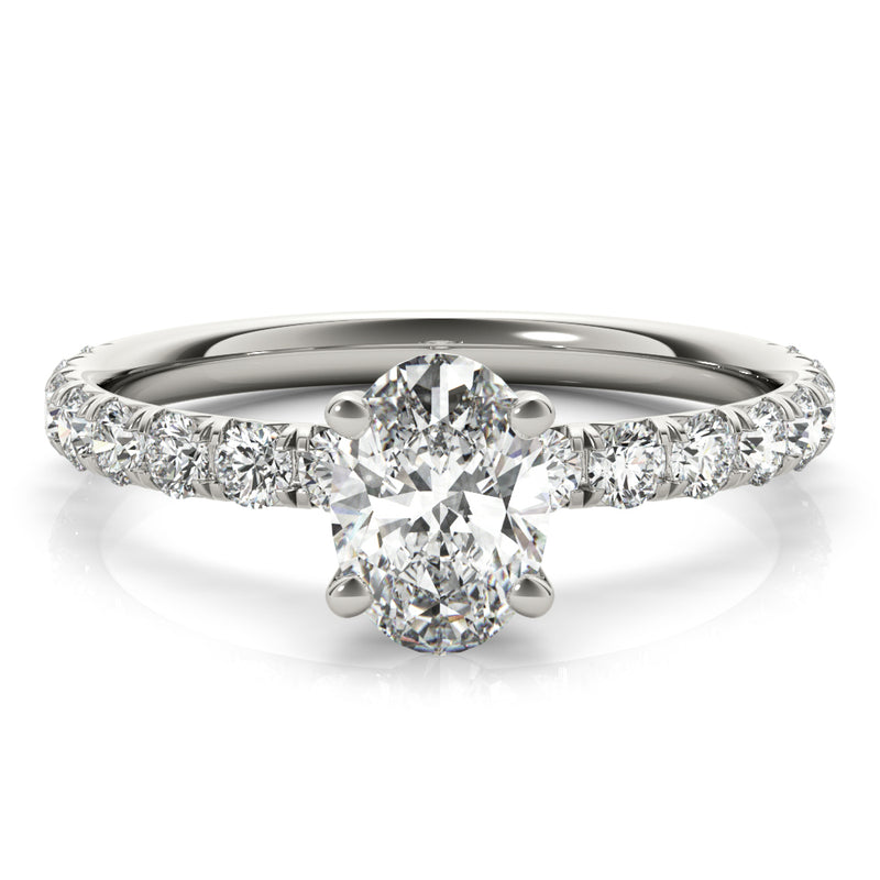 Single Row For Oval Center Engagement Ring (51151-E)