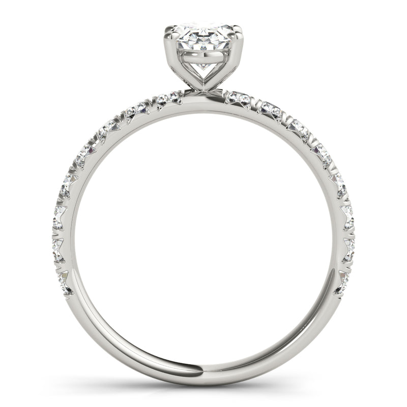 Single Row For Oval Center Engagement Ring (51151-E)