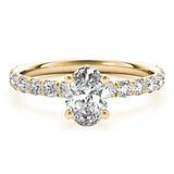 Single Row For Oval Center Engagement Ring (51151-E)