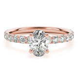 Single Row For Oval Center Engagement Ring (51151-E)