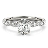 Single Row For Oval Center Engagement Ring (51151-E)