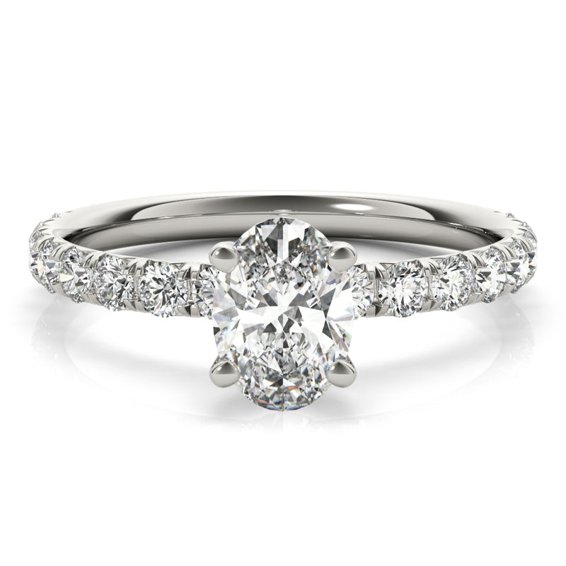 Single Row For Oval Center Engagement Ring (51151-E)
