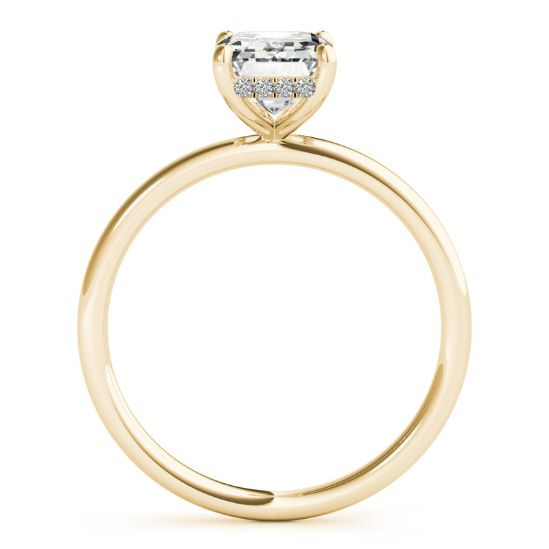 Emerald Cut Center Engagement Ring - alt view