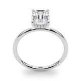 Emerald Cut Center Engagement Ring - alt view