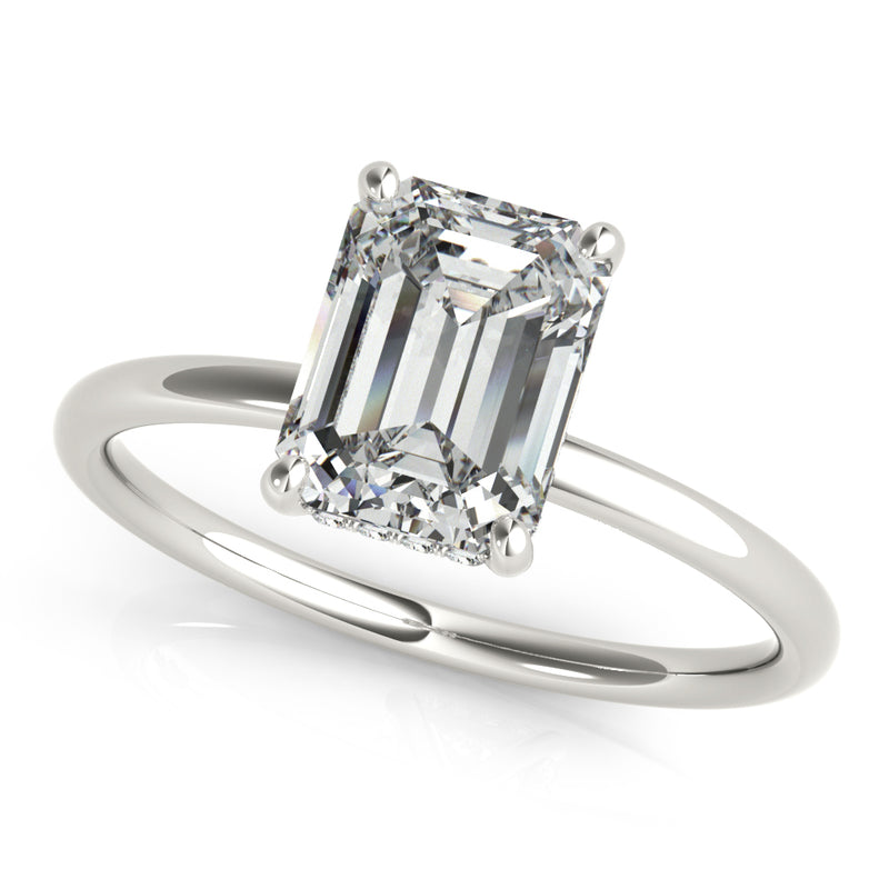 Emerald Cut Center Engagement Ring (51156-E)