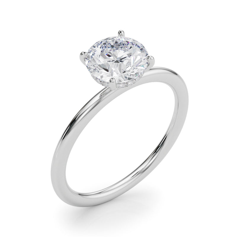 Round Center Engagement Ring - alt view