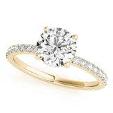 Single-Row Rd Center Engagement Ring