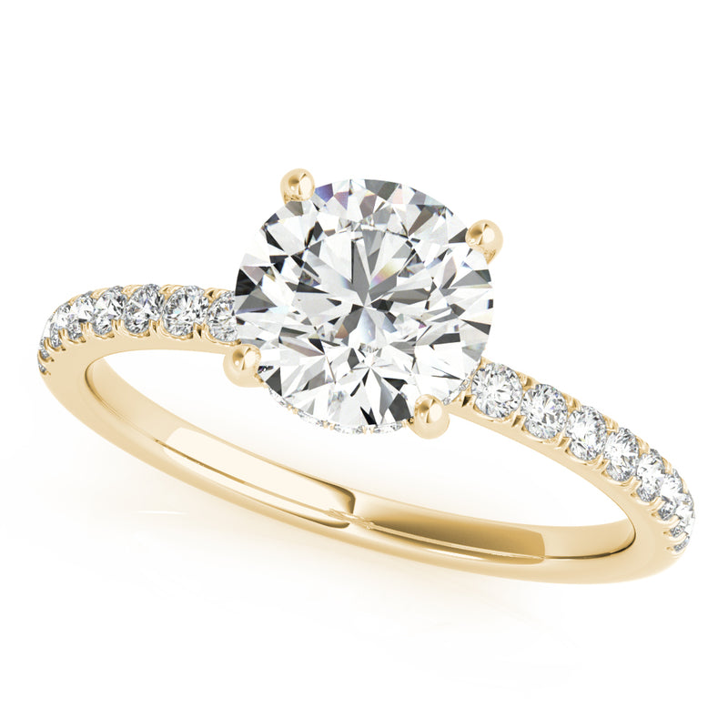Single-Row Rd Center Engagement Ring