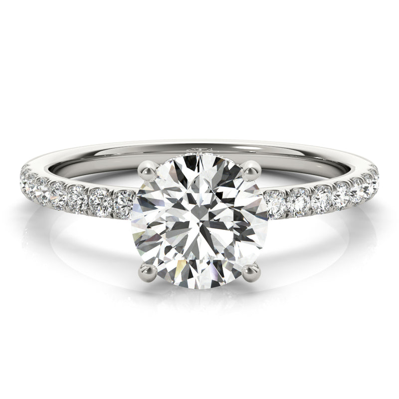 Single-Row Rd Center Engagement Ring - alt view