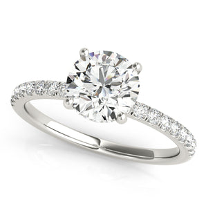 Single-Row Rd Center Engagement Ring