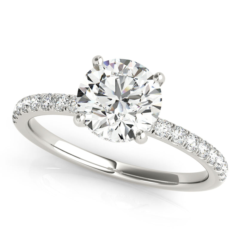 Single-Row Rd Center Engagement Ring