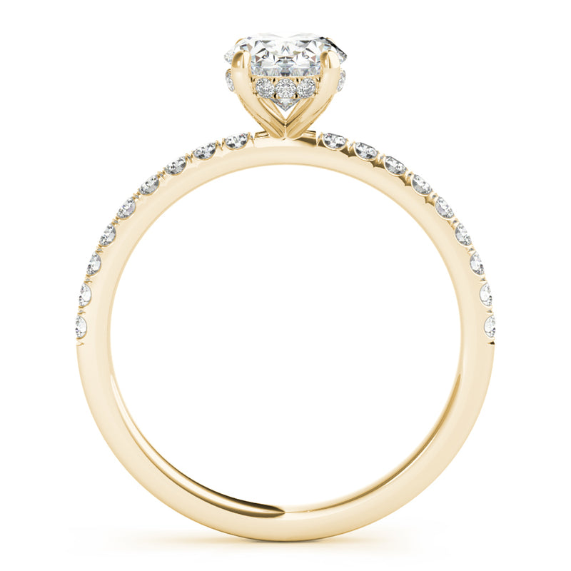 Single-Row Emerald Cut Center Engagement Ring - alt view