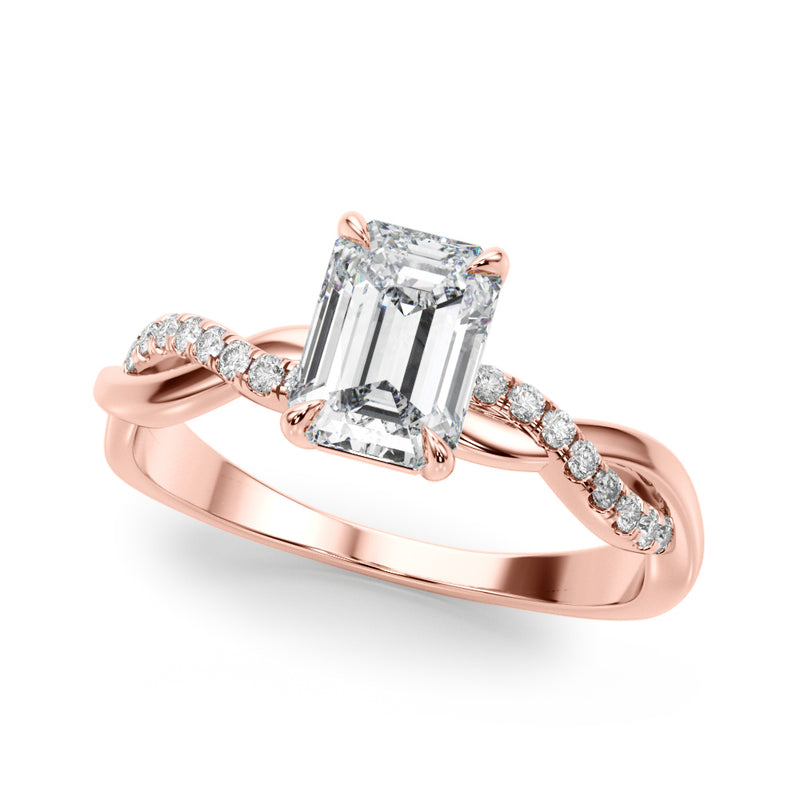 Emerald Cut Center Engagement Ring (51174-E)