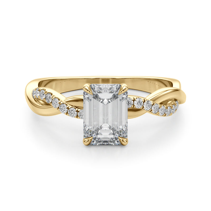 Emerald Cut Center Engagement Ring (51174-E)