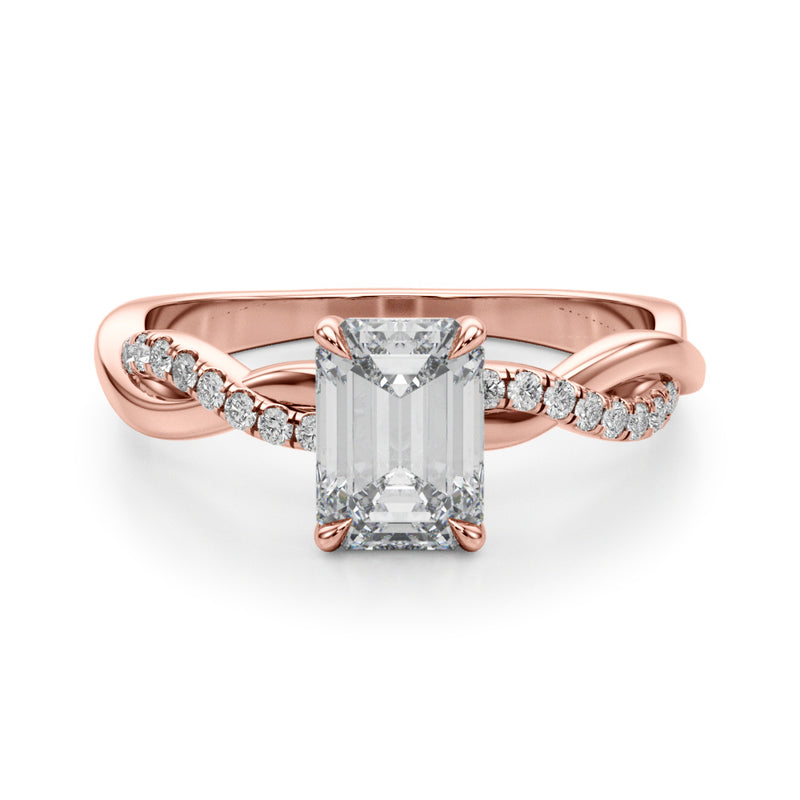 Emerald Cut Center Engagement Ring (51174-E)