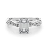 Emerald Cut Center Engagement Ring (51174-E)