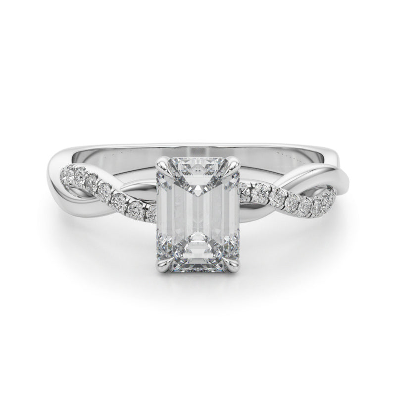 Emerald Cut Center Engagement Ring (51174-E)