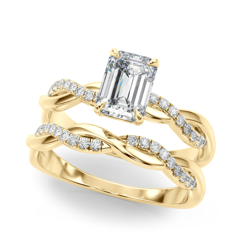 Emerald Cut Center Engagement Ring (51174-E)