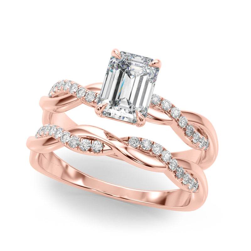 Emerald Cut Center Engagement Ring (51174-E)