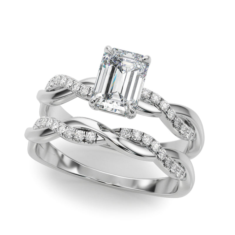 Emerald Cut Center Engagement Ring (51174-E)