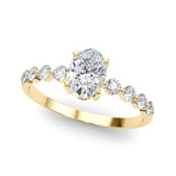 Oval Single Row Shared Pr Eng Ring Engagement Ring (51206-E)