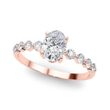 Oval Single Row Shared Pr Eng Ring Engagement Ring (51206-E)