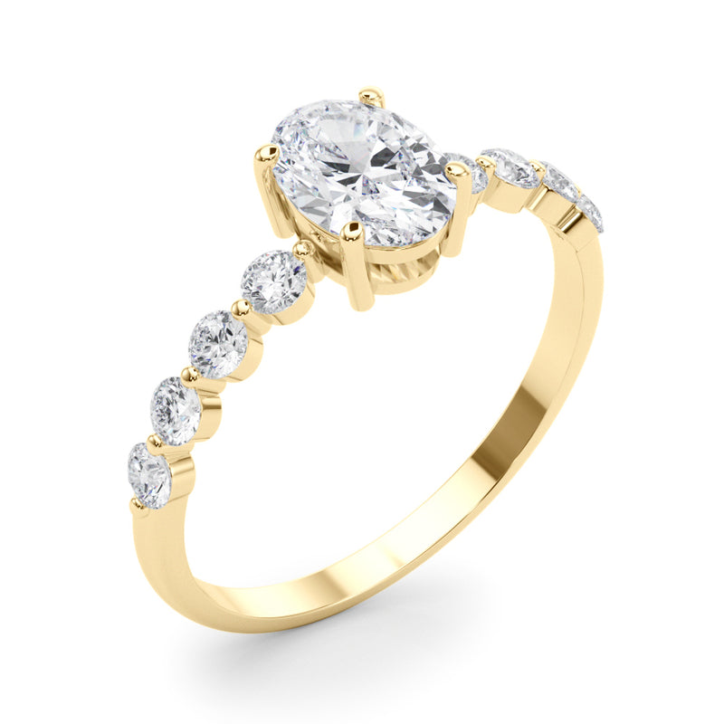 Oval Single Row Shared Pr Eng Ring Engagement Ring (51206-E)