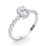 Oval Single Row Shared Pr Eng Ring Engagement Ring (51206-E)