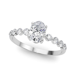 Oval Single Row Shared Pr Eng Ring Engagement Ring (51206-E)