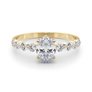 Oval Single Row Shared Pr Eng Ring Engagement Ring (51206-E)