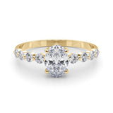 Oval Single Row Shared Pr Eng Ring Engagement Ring (51206-E)
