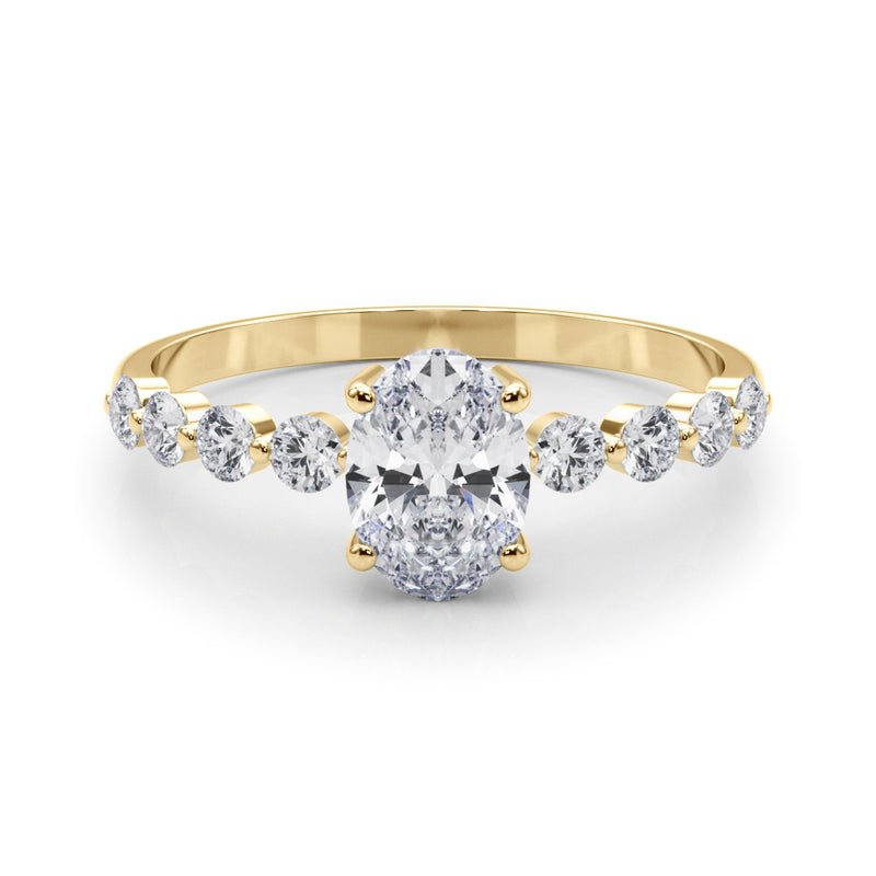 Oval Single Row Shared Pr Eng Ring Engagement Ring (51206-E)