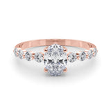 Oval Single Row Shared Pr Eng Ring Engagement Ring (51206-E)