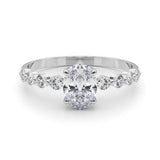 Oval Single Row Shared Pr Eng Ring Engagement Ring (51206-E)