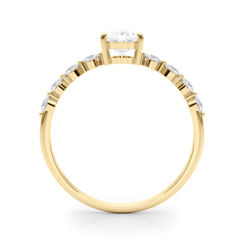 Oval Single Row Shared Pr Eng Ring Engagement Ring (51206-E)