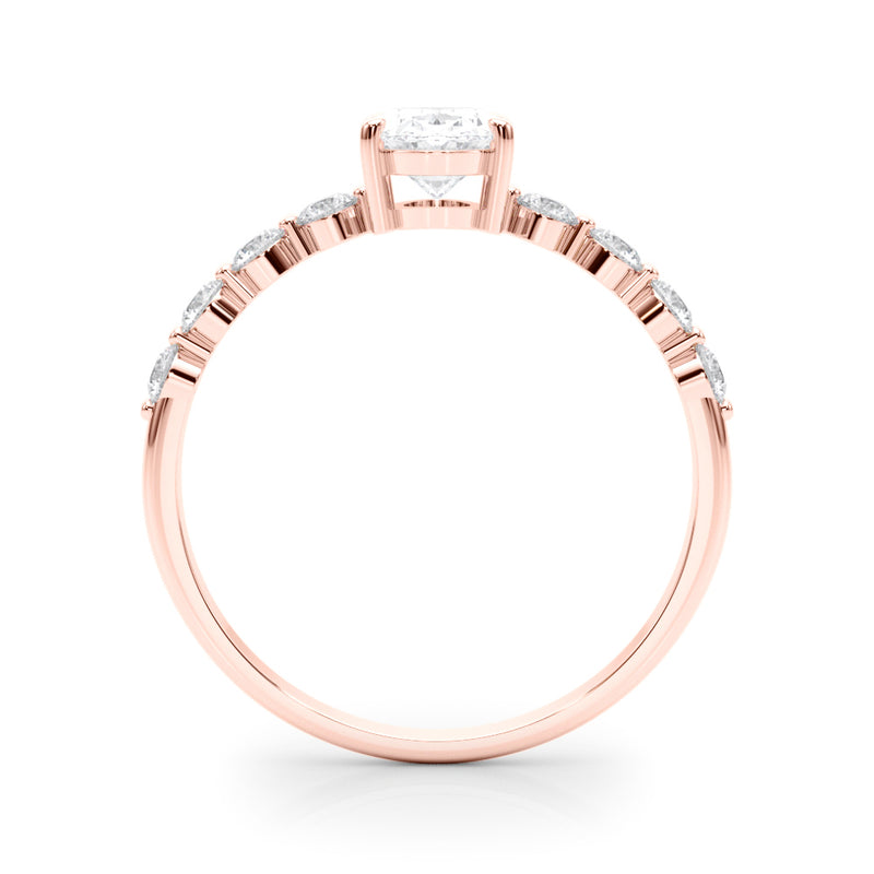 Oval Single Row Shared Pr Eng Ring Engagement Ring (51206-E)