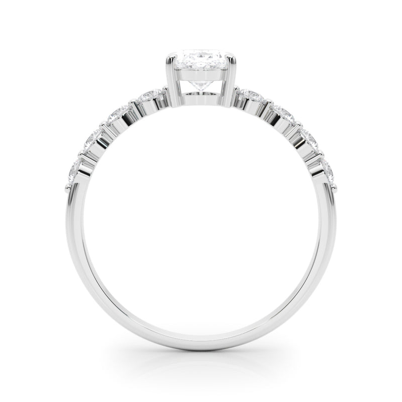 Oval Single Row Shared Pr Eng Ring Engagement Ring (51206-E)