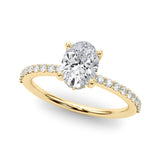 Hidden Halo Ov Single Row Engagement Ring (51208-E)