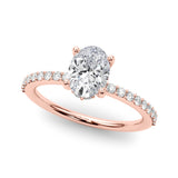 Hidden Halo Ov Single Row Engagement Ring (51208-E)