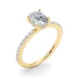 Hidden Halo Ov Single Row Engagement Ring (51208-E)