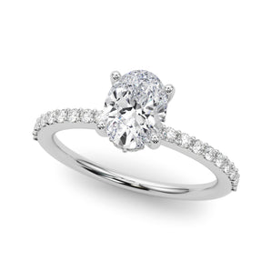Hidden Halo Ov Single Row Engagement Ring (51208-E)