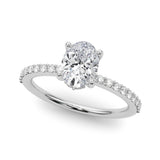 Hidden Halo Ov Single Row Engagement Ring (51208-E)