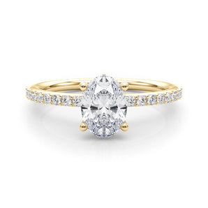 Hidden Halo Ov Single Row Engagement Ring (51208-E)