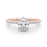 Hidden Halo Ov Single Row Engagement Ring (51208-E)