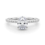 Hidden Halo Ov Single Row Engagement Ring (51208-E)