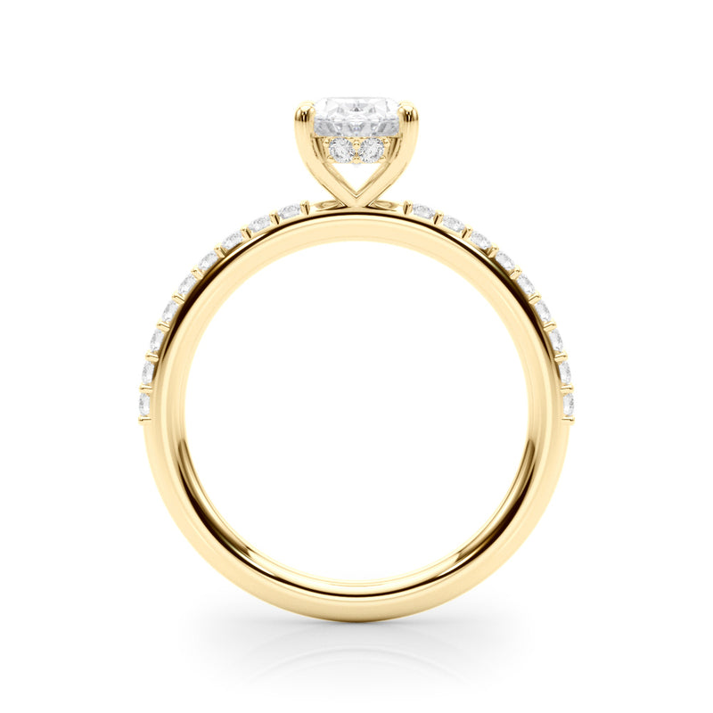 Hidden Halo Ov Single Row Engagement Ring (51208-E)