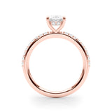 Hidden Halo Ov Single Row Engagement Ring (51208-E)